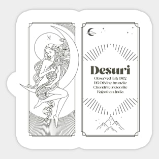 Meteorite Collector "Observed Fall: Desuri" Meteorite Sticker